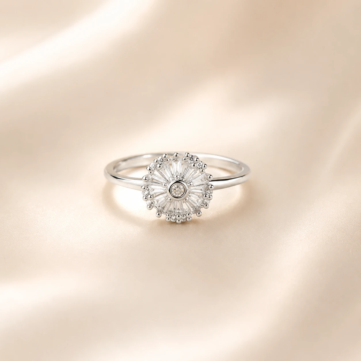 Sunburst Silver Ring