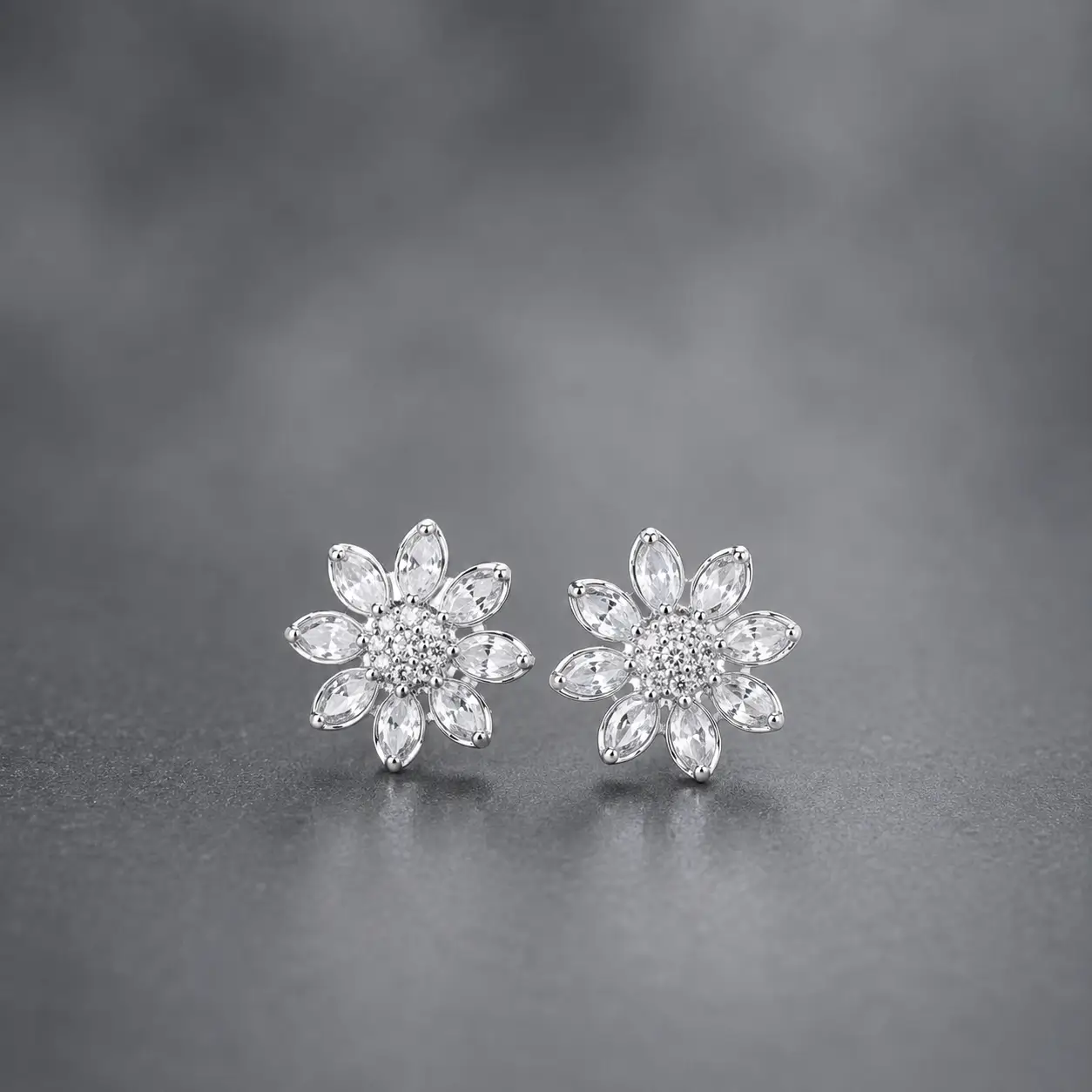 Premium Flower Stud Earrings (Top).